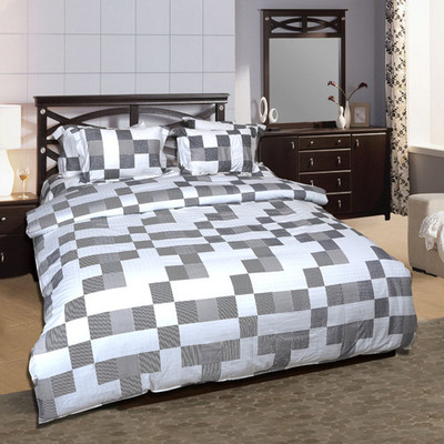 By Adab Cotton Geometric King Bedsheet