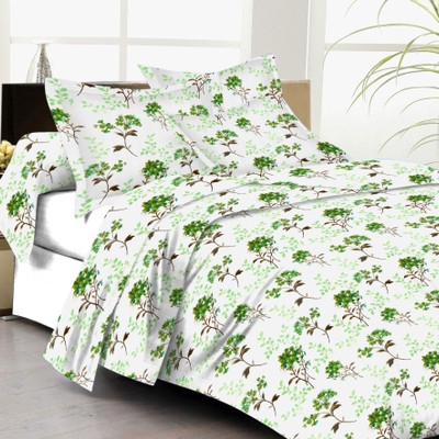 Lali Prints Cotton Floral Double Bedsheet 1 Bedsheet, 2 Pillow Covers, Green Lali Prints Cotton Floral Double Bedsheet 1 Bedsheet, 2 Pillow Covers, Green