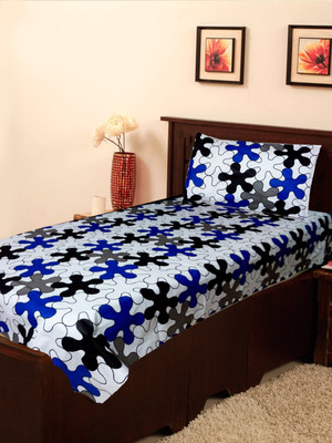 53% OFF on Homefab India Cotton Lattice Single Bedsheet 1 Bedsheet, 1 Pillow Cover, Multicolor