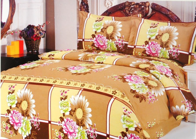 70% OFF on Valtellina Polyester Floral Double King Bedsheet