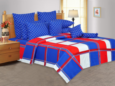 28% OFF on Salona Bichona Cotton Checkered Double Bedsheet 1 Double Bedsheet, 2 Pillow Covers, Blue 28% OFF on Salona Bichona Cotton Checkered Double Bedsheet 1 Double Bedsheet, 2 Pillow Covers, Blue