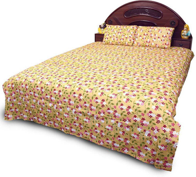 50% OFF on Textile India Cotton Floral Double Fitted Bedsheet