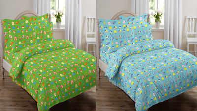 38% OFF on Qubz Cotton Printed Single Bedsheet