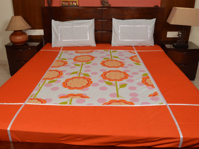5% OFF on Rossworld Cotton Self Design Double Bedsheet