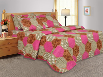 28% OFF on Salona Bichona Cotton Floral Single Bedsheet 1 Single Bedsheet, 1 Pillow cover, Pink