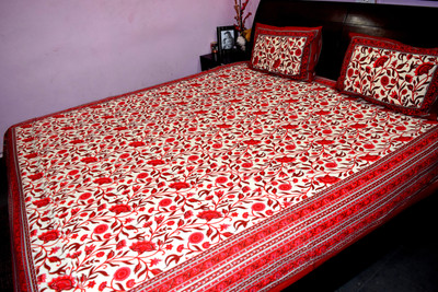 38% OFF on Rajasthani Decor Cotton Printed King Bedsheet