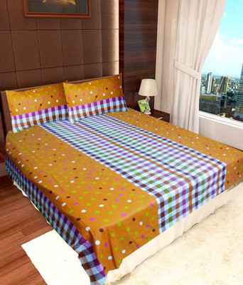 64% OFF on Homefab India Cotton Floral Double Bedsheet