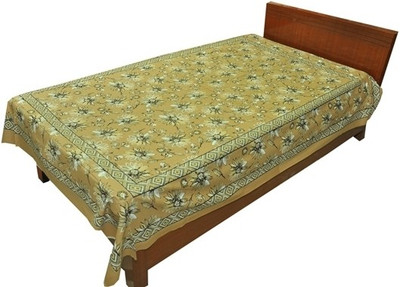 22% OFF on Silkworm Cotton Printed Single Bedsheet Brown