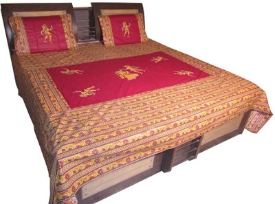 33% OFF on Shilimukh Cotton Abstract Double King Bedsheet