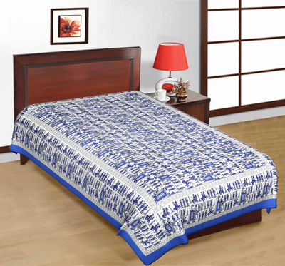 56% OFF on Kismat Collection Cotton Printed Single Bedsheet Bedsheet, Blue