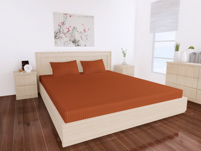 Dreams Cotton Solid Double Fitted Bedsheet