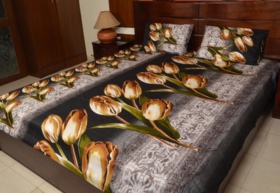 16% OFF on Rossworld Cotton Self Design Double Bedsheet