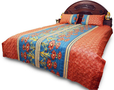 65% OFF on Little India Cotton Self Design Double Bedsheet