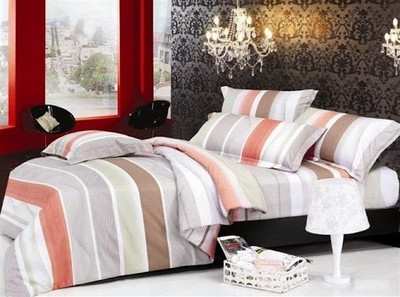 58% OFF on Silver Thread Cotton Striped Double Bedsheet