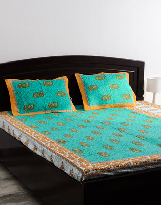 56% OFF on Vivid Rajasthan Cotton Printed Double Bedsheet
