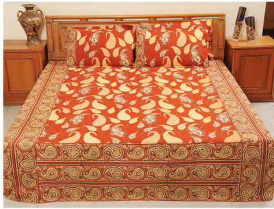 55% OFF on Heritagefabs Cotton Printed Double Bedsheet