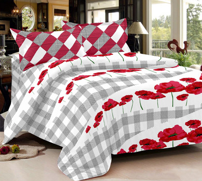 70% OFF on Ahmedabad Cotton Cotton Floral Double Bedsheet 1 Double Bedsheet & 2 Pillow Covers, White, Red 70% OFF on Ahmedabad Cotton Cotton Floral Double Bedsheet 1 Double Bedsheet & 2 Pillow Covers, White, Red