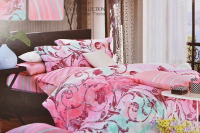 50% OFF on Valtellina Cotton Abstract Double King Bedsheet