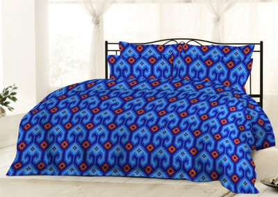 4% OFF on Bombay Dyeing Polycotton Printed Single Bedsheet 2 Pillow covers, 1 Bedsheet, Blue