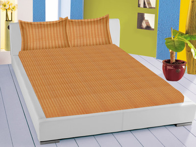 Trance Home Cotton Striped Single Fitted Bedsheet