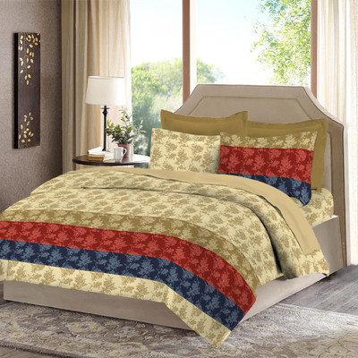 Bombay Dyeing Cotton Printed Double Bedsheet 1 Bedsheet, 2 Pillow Covers, Beige Bombay Dyeing Cotton Printed Double Bedsheet 1 Bedsheet, 2 Pillow Covers, Beige