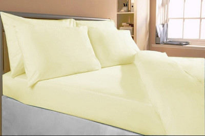 63% OFF on HandloomTrendz Cotton Solid Double Bedsheet