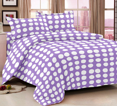 42% OFF on Story @ Home Cotton Printed Double Bedsheet 1 Bedsheet, 1 Pillow Cover, Purple