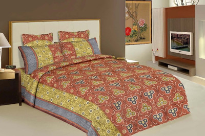 56% OFF on Bazarvilla Cotton Floral Double King Bedsheet