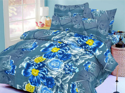 49% OFF on Octane Cotton Printed Double King Bedsheet