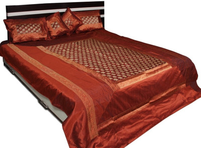 62% OFF on Soundarya Polyester Silk Blend Self Design Double Bedsheet