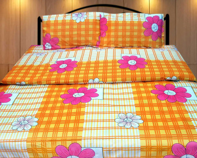 61% OFF on Cosmosgalaxy Cotton Floral Double Bedsheet