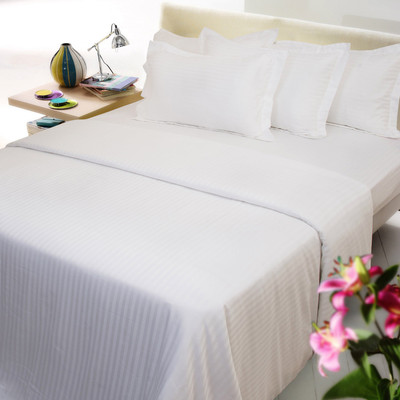 43% OFF on Mark Home Cotton Striped Double Bedsheet