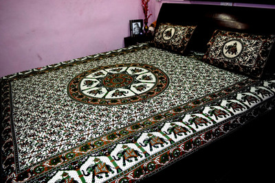 33% OFF on Rajasthani Decor Cotton Printed Queen Bedsheet