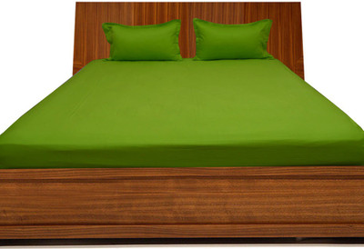 16% OFF on Misr Cotton Plain Queen sized Double Bedsheet