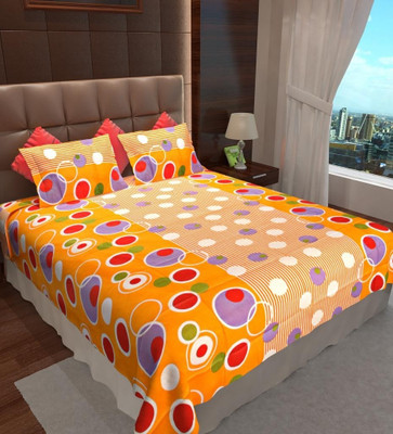 70% OFF on Home Candy Cotton Geometric Double Bedsheet