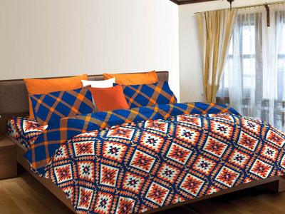 Stellar Home USA Cotton Printed Double Bedsheet 1 Bed Sheet, 2 Pillow Covers, Multi Colour Stellar Home USA Cotton Printed Double Bedsheet 1 Bed Sheet, 2 Pillow Covers, Multi Colour