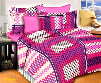 54% OFF on Aalidhra Techtex Cotton Polka Double Bedsheet