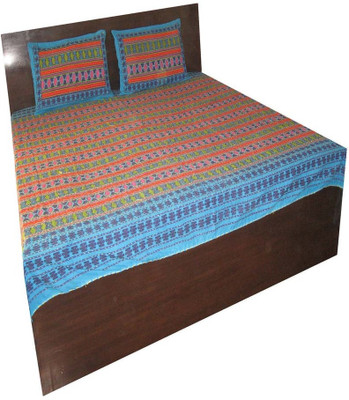 4% OFF on Charu Exports Cotton Embroidered Double Bedsheet