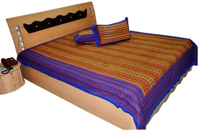 40% OFF on Jaipur Raga Cotton Geometric King Bedsheet