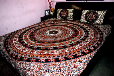 39% OFF on Rajasthani Decor Cotton Printed Queen Bedsheet