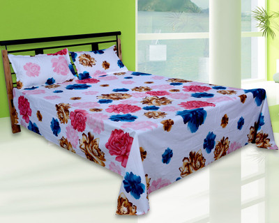 65% OFF on Urban Style Cotton Floral Double Bedsheet 1 Bedsheet, 2 Pillow cover, Multicolor