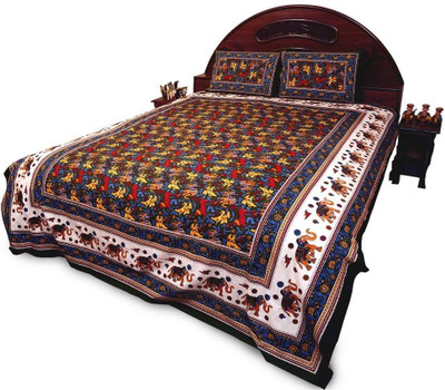 41% OFF on Sunshine Rajasthan Cotton Printed Double Fitted Bedsheet