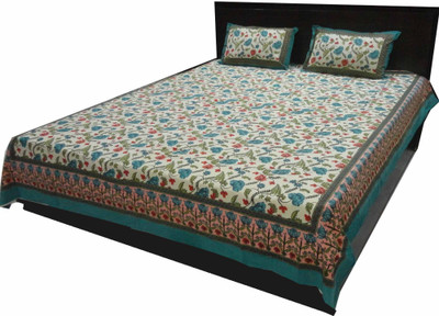 56% OFF on Bazarvilla Cotton Paisley Double King Bedsheet