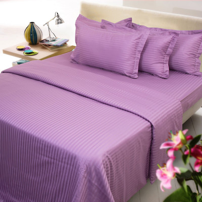 17% OFF on Mark Home Cotton Striped Double Fitted Bedsheet