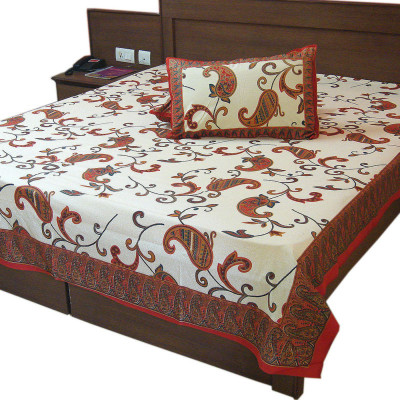 27% OFF on Jaipur Raga Cotton Floral Double Bedsheet