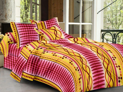 51% OFF on Daisy Collection Cotton Floral Double Bedsheet 1 Bedsheet, 2 Pillow Cover, Multicolor