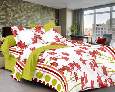 71% OFF on Ahmedabad Cotton Polycotton Floral Single Bedsheet 1 single bedsheet & 1 pillow cover, Multicolor