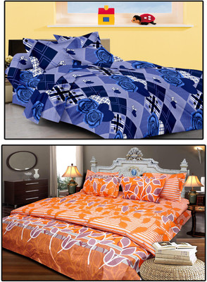 30% OFF on JBG Home Store Cotton Floral King Bedsheet