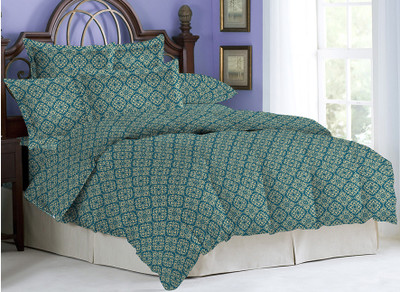 Bombay Dyeing Polycotton Printed Double Bedsheet 1 Bedsheet, 2 Pillow Covers