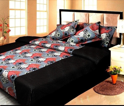 39% OFF on Lullabies By Sukuma Cotton Abstract King Bedsheet
